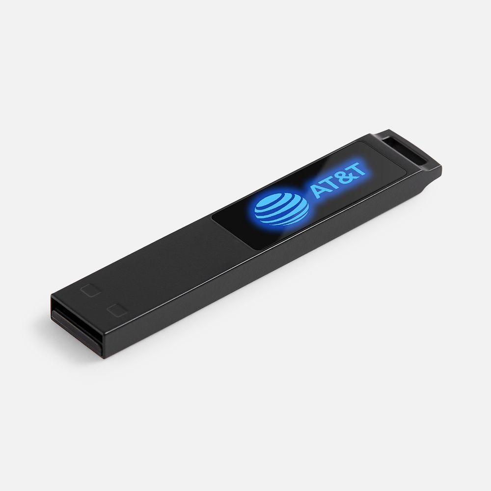 Флешка markBright Black с синей подсветкой